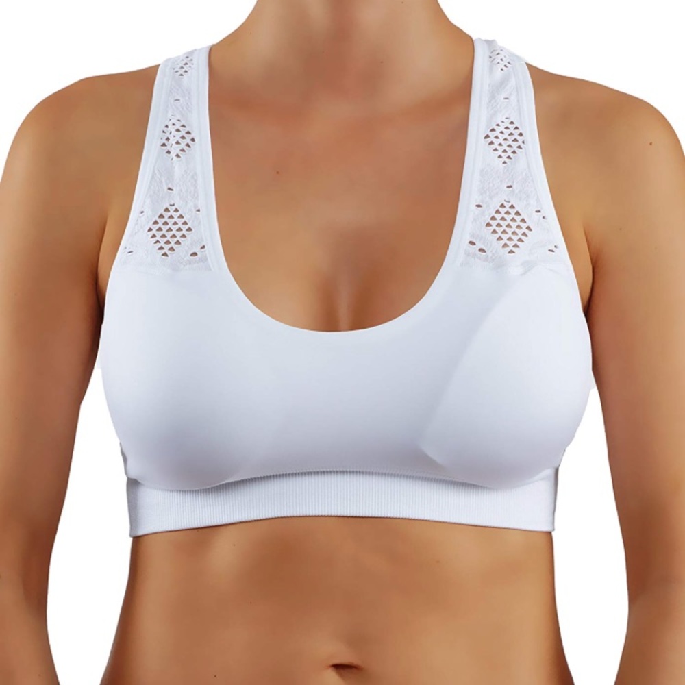 White push up sports bra add one cup size